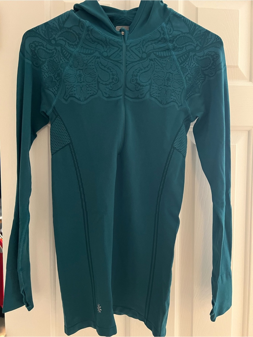Athleta Set - Teal Long-Sleeve Hooded Active Top and Leggings